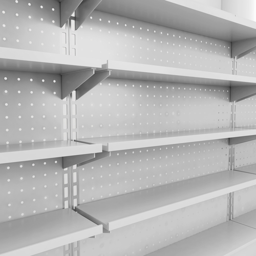 Store,shelves.,3d,illustration,isolated,on,white,background